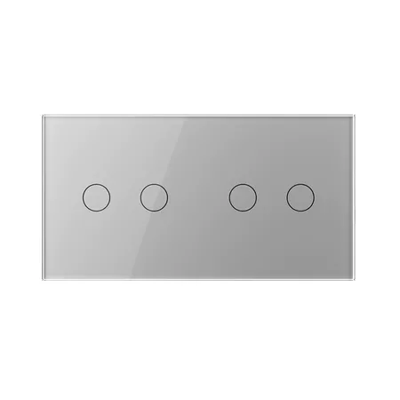 Четырёхклавишный сенсорный выключатель для штор (2-2) серый