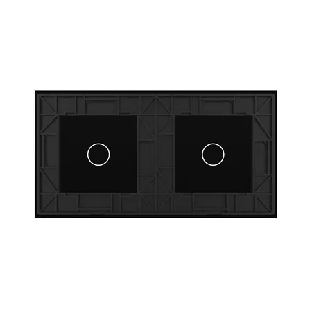 Рамка для сенсорных выключателей двойная, 2 клавиши (1-1) чёрная