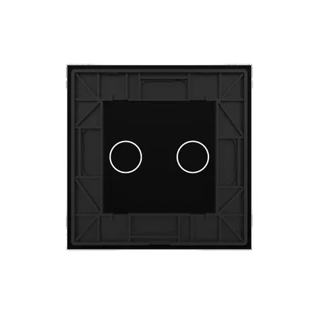 Рамка для сенсорных выключателей одинарная, 2 клавиши чёрная